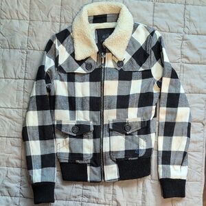 Fox  Girls Buffalo Plaid Jacket With Shearling